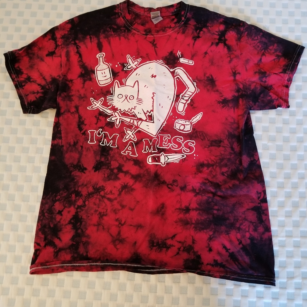 Tittybats tie-dye "I'm A Mess" - L